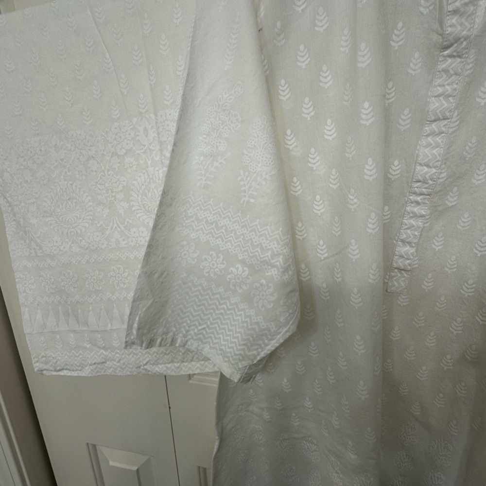 Sale‼️White Salwaar Kameez with elegant Kalamkari Dupatta in size 26” - Picture 6 of 10